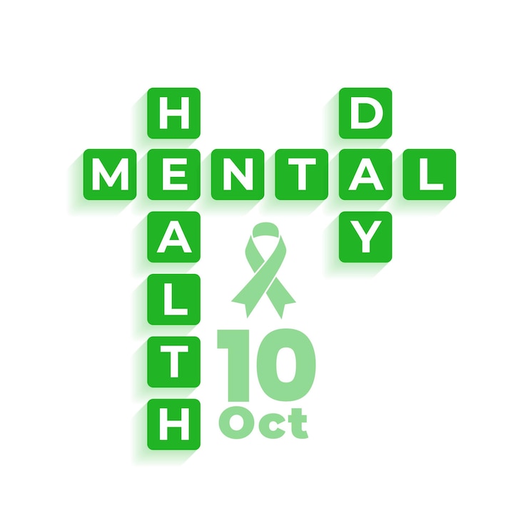 Vector gratuito elegante fondo del día mundial de la salud mental del 10 de octubre para el vector de campaña médica