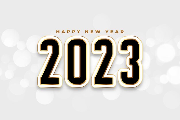 Elegante fondo de feliz año nuevo 2023 con efecto bokeh