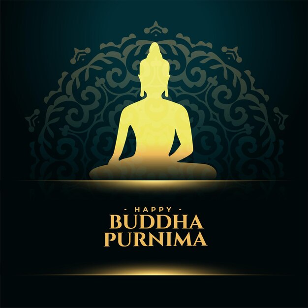 Elegante fondo feliz de buda purnima con efecto de luz brillante