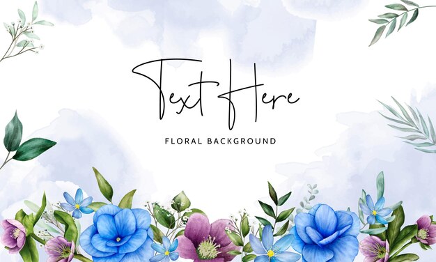 elegante fondo floral con hermosa flor acuarela