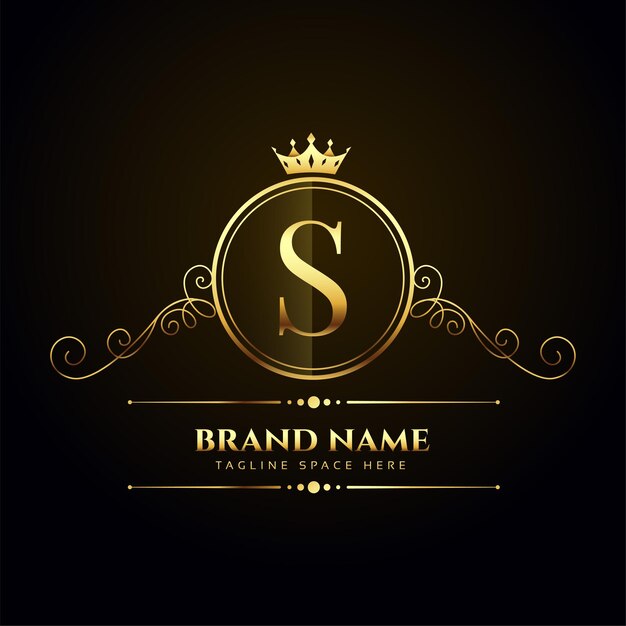elegante fondo con el logotipo de la letra dorada S para marcas reales o vip