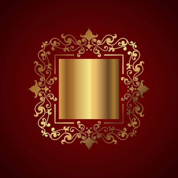 Vector gratuito elegante fondo con marco dorado decorativo