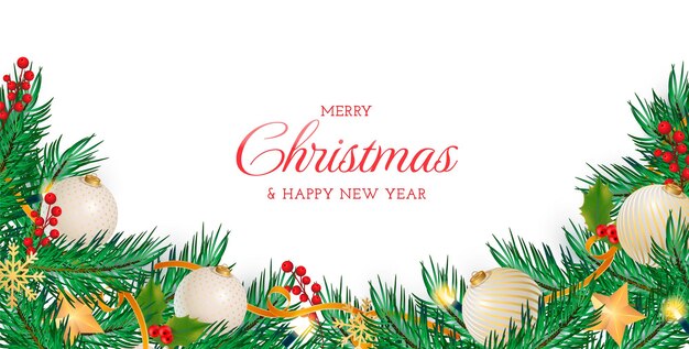 Elegante fondo navideño con decoración realista