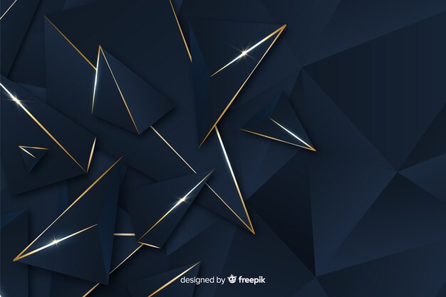 Elegante fondo poligonal azul oscuro