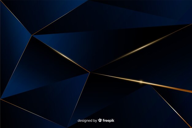 Elegante fondo poligonal azul oscuro