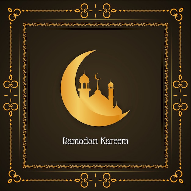 Elegante fondo de ramadán kareem con luna creciente