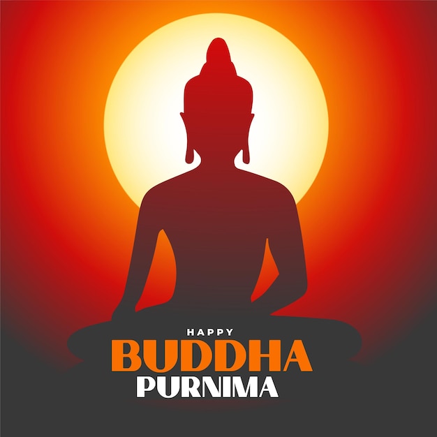 Elegante fondo de saludo de buddha purnima para meditación y adoración