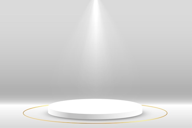 elegante fondo de soporte de podio redondo con luz deportiva para exhibición en estudio