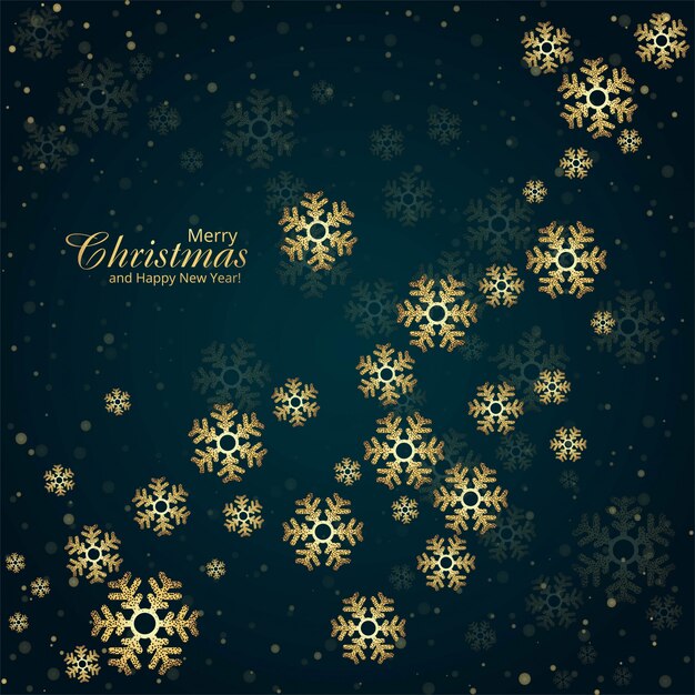 Elegante fondo de tarjeta de Navidad con copos de nieve