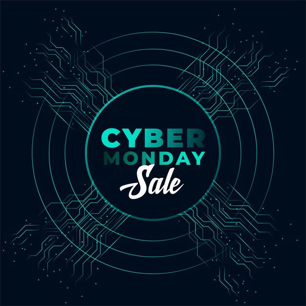 Elegante fondo de tecnología moderna de venta cyber monday