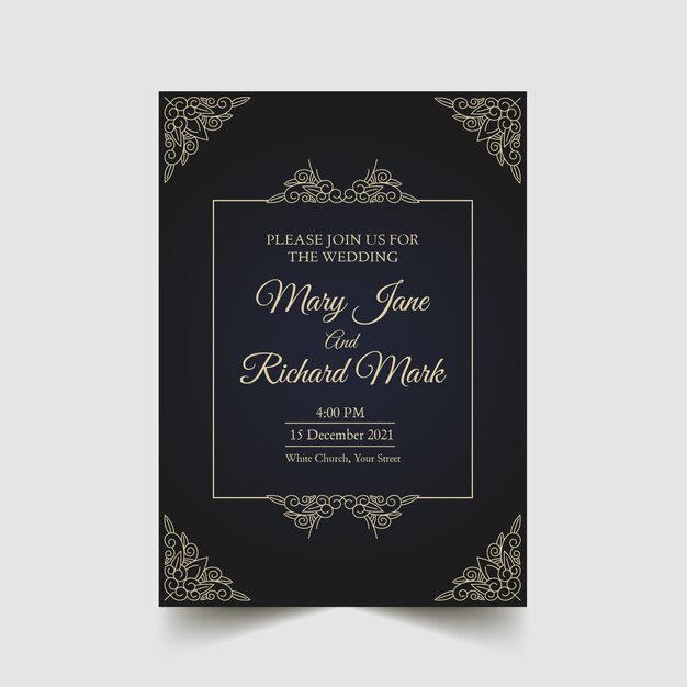 Elegante guardar la fecha invitación de boda