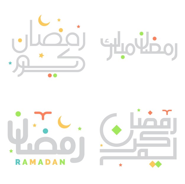 Elegante ilustración vectorial de Ramadan Kareem con caligrafía árabe islámica