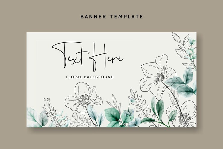 Vector gratuito elegante línea de flores y fondo floral acuarela