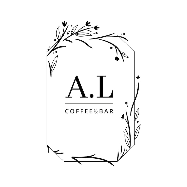 Elegante logotipo de café floral