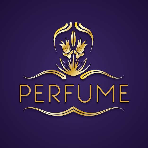 Elegante logotipo de perfume floral