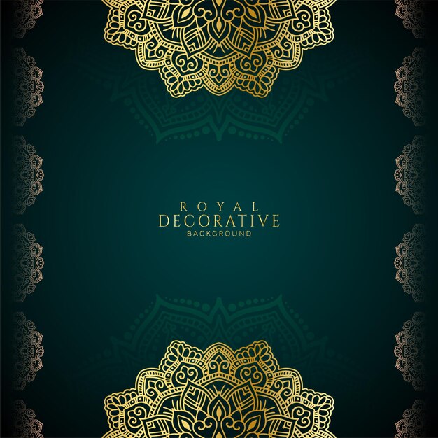 Elegante marco floral clásico con fondo de decoración de mandala