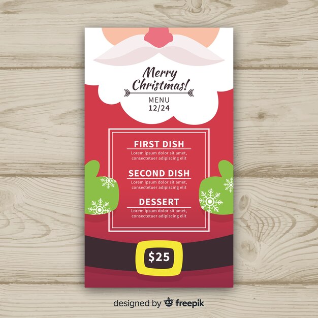 Elegante menu de navidad