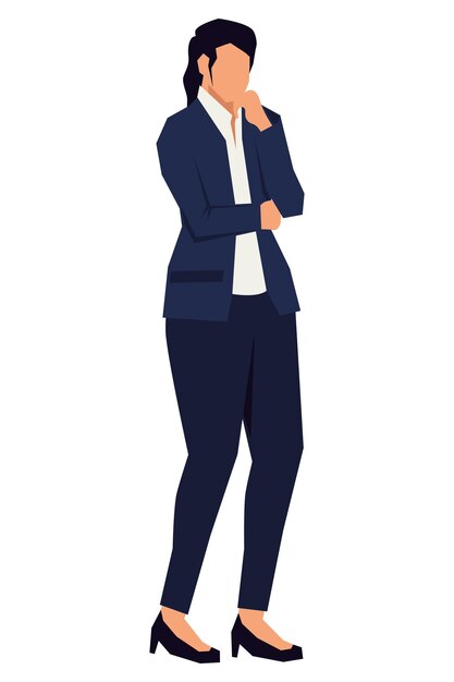 elegante mujer de negocios pensando