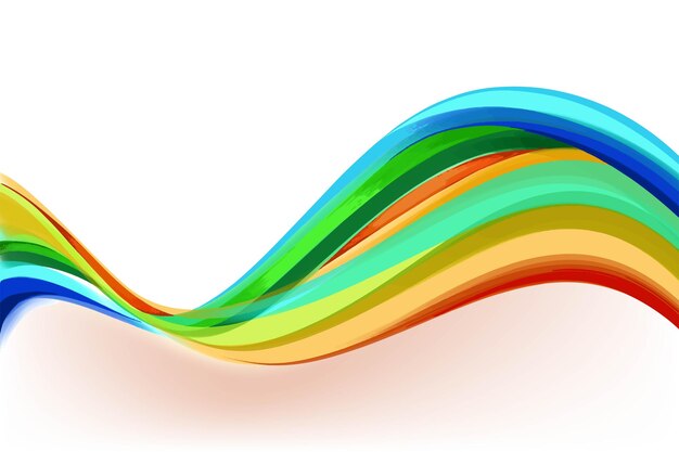 Elegante onda creativa de colores sobre un fondo blanco