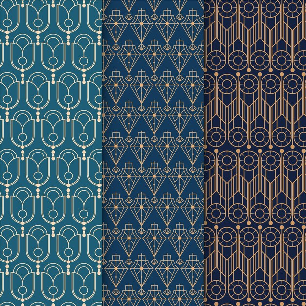Elegante paquete de patrones art deco