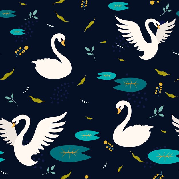 Elegante patrón de cisne