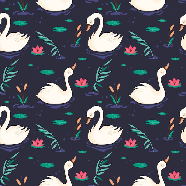 Elegante patrón de cisne