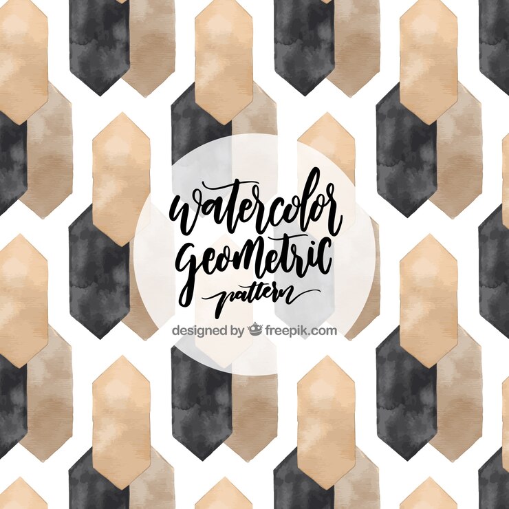 Vector gratuito elegante patrón de formas de acuarela geométricas