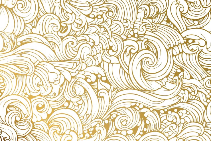 Vector gratuito elegante patrón transparente orgánico irregular dorado
