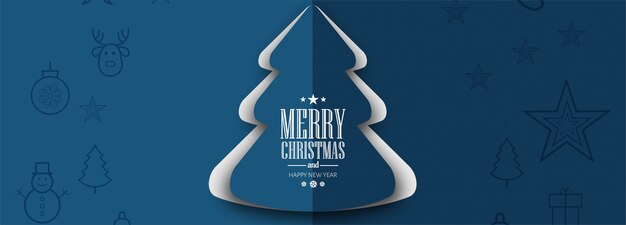 Elegante plantilla de banner de árbol de navidad