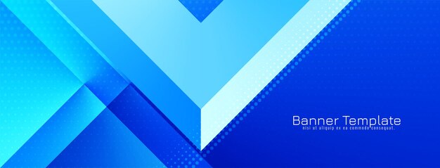 Elegante plantilla de banner azul geométrico moderno