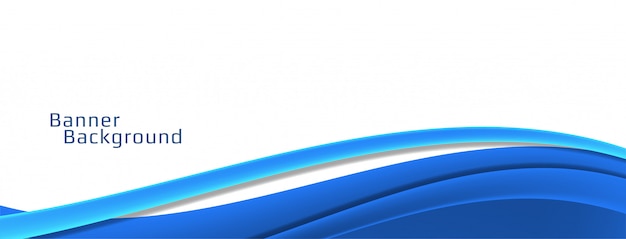 Elegante plantilla de banner de onda azul