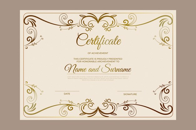 Elegante plantilla de certificado de logro
