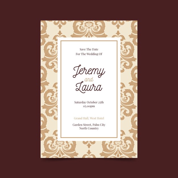 Elegante plantilla de invitación de boda