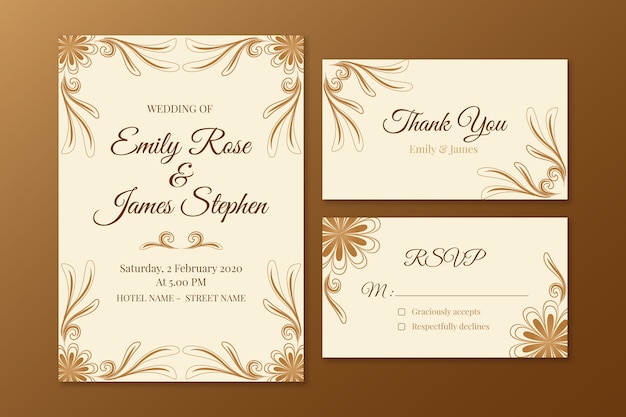 Elegante plantilla de invitación de boda