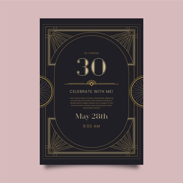 Elegante plantilla de invitación de cumpleaños