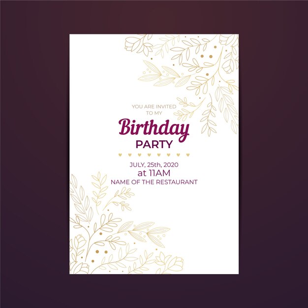 Elegante plantilla de tarjeta de cumpleaños