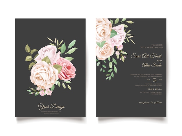 elegante plantilla de tarjeta de invitación floral