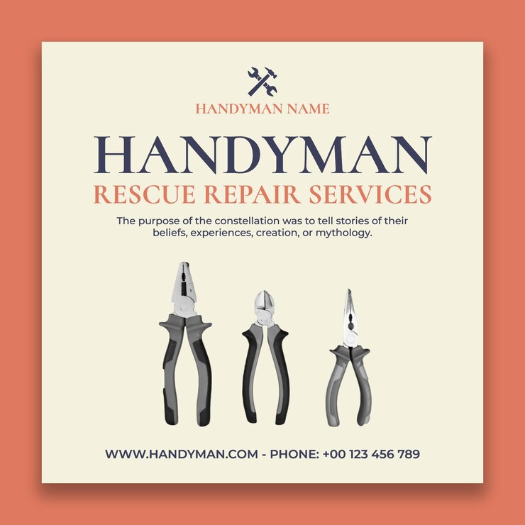 Vector gratuito elegante publicación de facebook de manitas de reparación de rescate