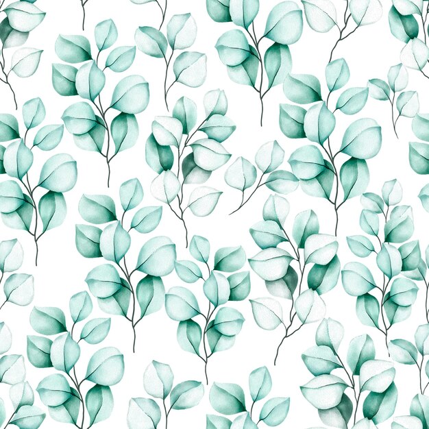 elegante, seamless, patrón, acuarela, floral