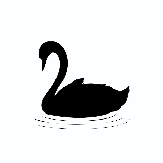 Vector gratuito elegante silueta de cisne negro