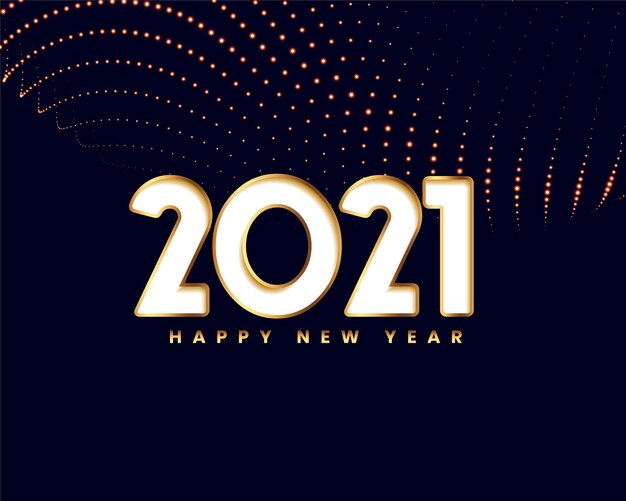 Elegante tarjeta de año nuevo en estilo dorado.