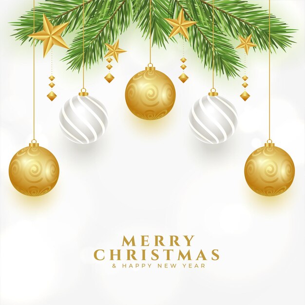 Elegante tarjeta de deseos de feliz navidad con elementos decorativos diseño ilustración vectorial