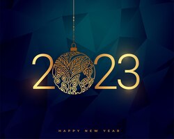 Vector gratuito elegante tarjeta de evento de año nuevo 2023 en estilo low poly