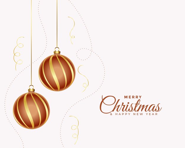 Elegante tarjeta de feliz navidad con bola realista