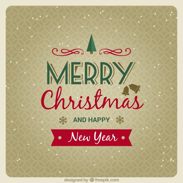 Elegante tarjeta retro de navidad y feliz año nuevo
