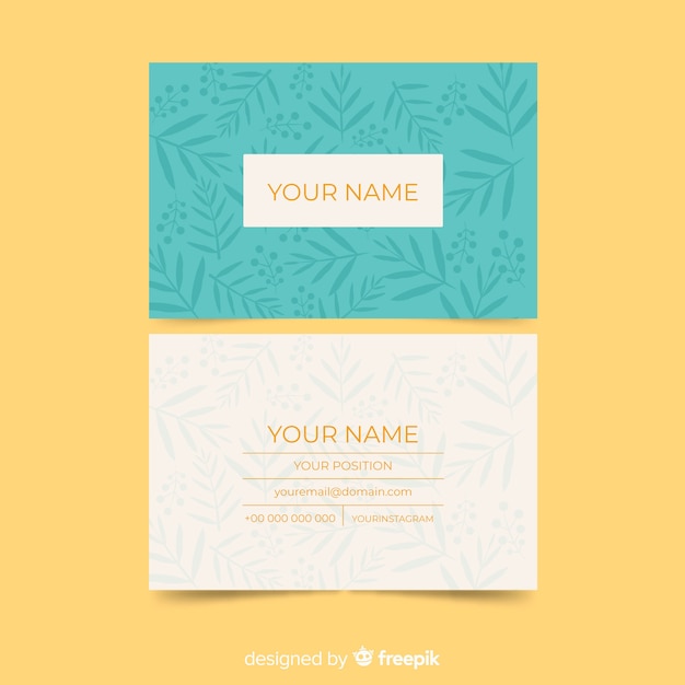 Elegante tarjeta de visita con diseño de naturaleza