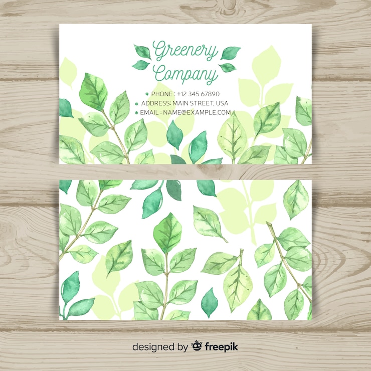 Vector gratuito elegante tarjeta de visita de naturaleza