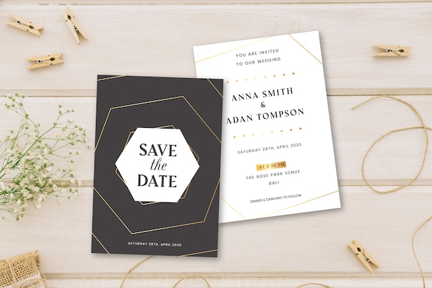 Elegante tema de invitación de boda