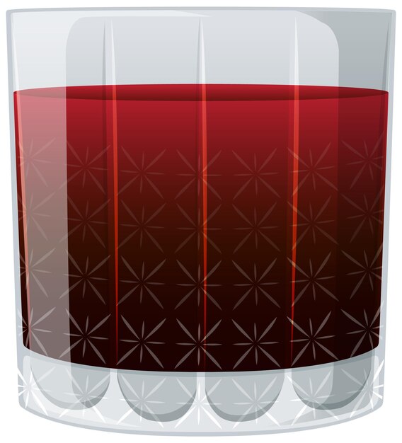 Elegante vaso de bebida roja