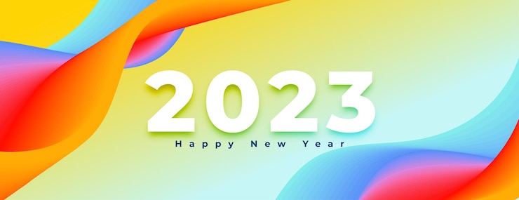 Vector gratuito elegante vector de banner colorido feliz año nuevo 2023